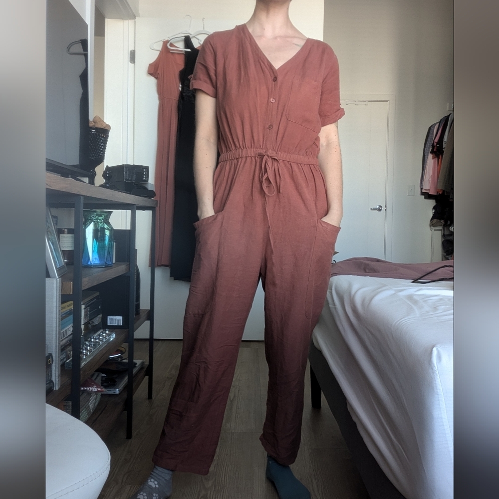 Roolee Mauve Button Up Jump Suit - image 1